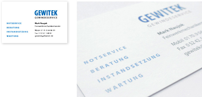 GEWITEK Service, business card