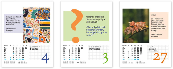 Kalenderblätter Lebensweisheiten für jeden Tag 2005